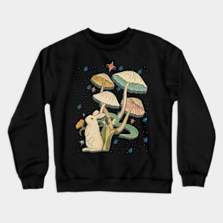 Rabbit under mushroom Crewneck Sweatshirt